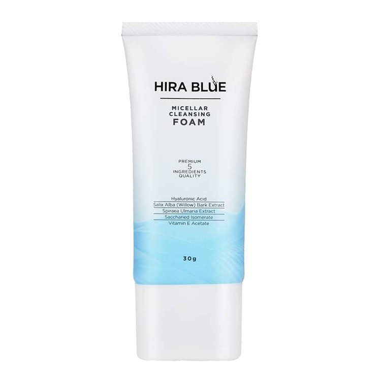 Hira Blue Micellar Cleansing Foam โฟม​ล้างหน้าไฮร่าบลู ขนาด 30 g.ร้านค้าเครื่องสำอางค์ ขายเครื่องสำอาง สกินแคร์ ครีมกันแดด และเคาท์เตอร์แบรนด์ กว่า 2000 รายการ ของแท้ 100% เว็บเครื่องสำอาง ไอเท็มความงาม