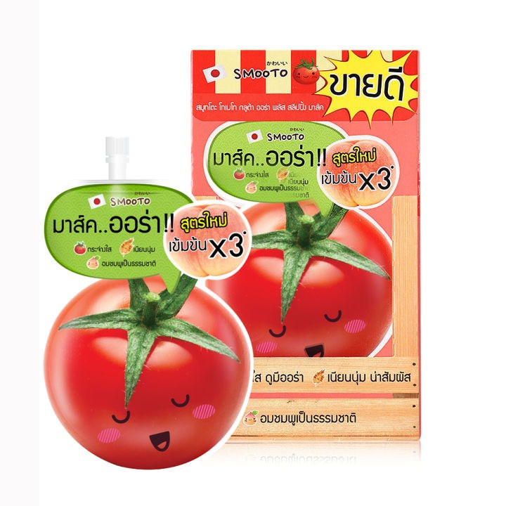 สมูทโตะ กลูต้า ออร่า สลิปปิ้ง มาส์ค มะเขือเทศสั้น บรรจุ แพ็ค ชิ้นร้านค้าเครื่องสำอางค์ ขายเครื่องสำอาง สกินแคร์ ครีมกันแดด และเคาท์เตอร์แบรนด์ กว่า 2000 รายการ ของแท้ 100% เว็บเครื่องสำอาง ไอเท็มความงาม
