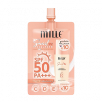 MILLE กันแดดวิตามิน SNAIL COLLAGEN VITAMIN PLUS WATERY SUNSCREEN SPF50 PA+++ 6G., ร้านค้าเครื่องสำอางค์, ขายเครื่องสำอาง, สกินแคร์, ครีมกันแดด, ยาย้อมผม, เว็บเครื่องสำอาง