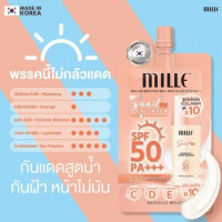 MILLE กันแดดวิตามิน SNAIL COLLAGEN VITAMIN PLUS WATERY SUNSCREEN SPF50 PA+++ 6G., ร้านค้าเครื่องสำอางค์, ขายเครื่องสำอาง, สกินแคร์, ครีมกันแดด, ยาย้อมผม, เว็บเครื่องสำอาง